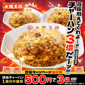 【送料別】大阪王将 直火炒めチャーハン｜当店一番人気！レンジで簡単！本格中華ごはん※送料無料セットと同梱がオススメ！