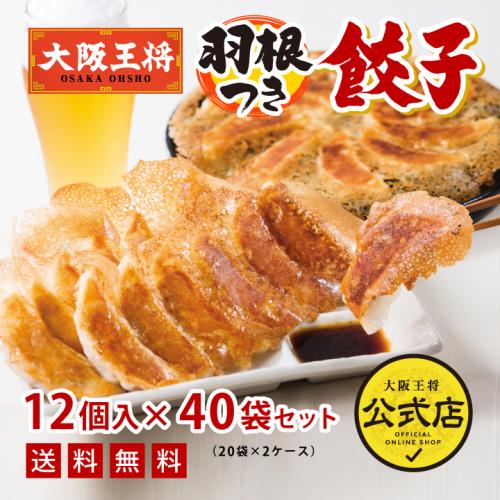 大阪王将羽根つき餃子 12個×40袋　20袋×2ケース【同梱不可】業務用
